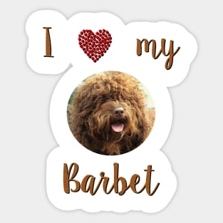 I Love My Barbet Sticker